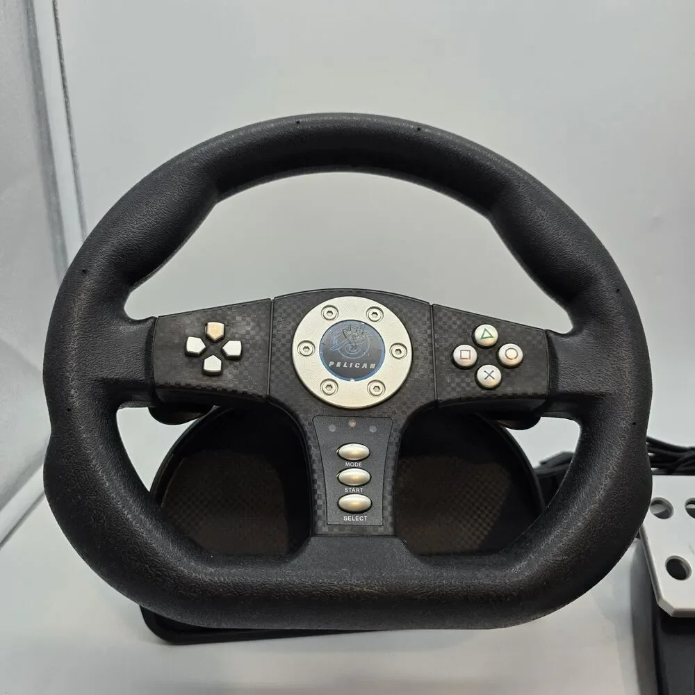 Pelican Playstation 2 PS2 Cobra TT Racing Steering Wheel Controller Pedal